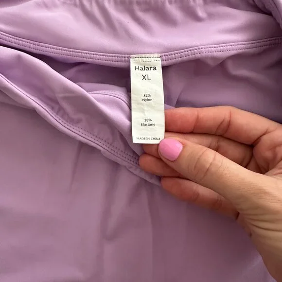 HALARA Everyday High Waisted Side Pocket 2-in-1 Micro Mini Golf Skirt XL, Orchid - Picture 3 of 5